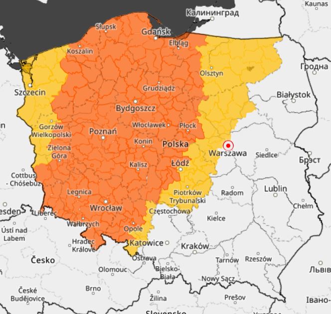 Prognoza ostrzeżeń przed burzami z gradem na 3 czerwca 2025 roku (IMGW)