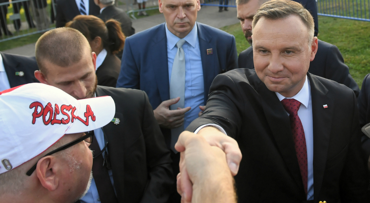 Prezydent Andrzej Duda podczas spotkania z Polonią, 22 bm. w New Britain.