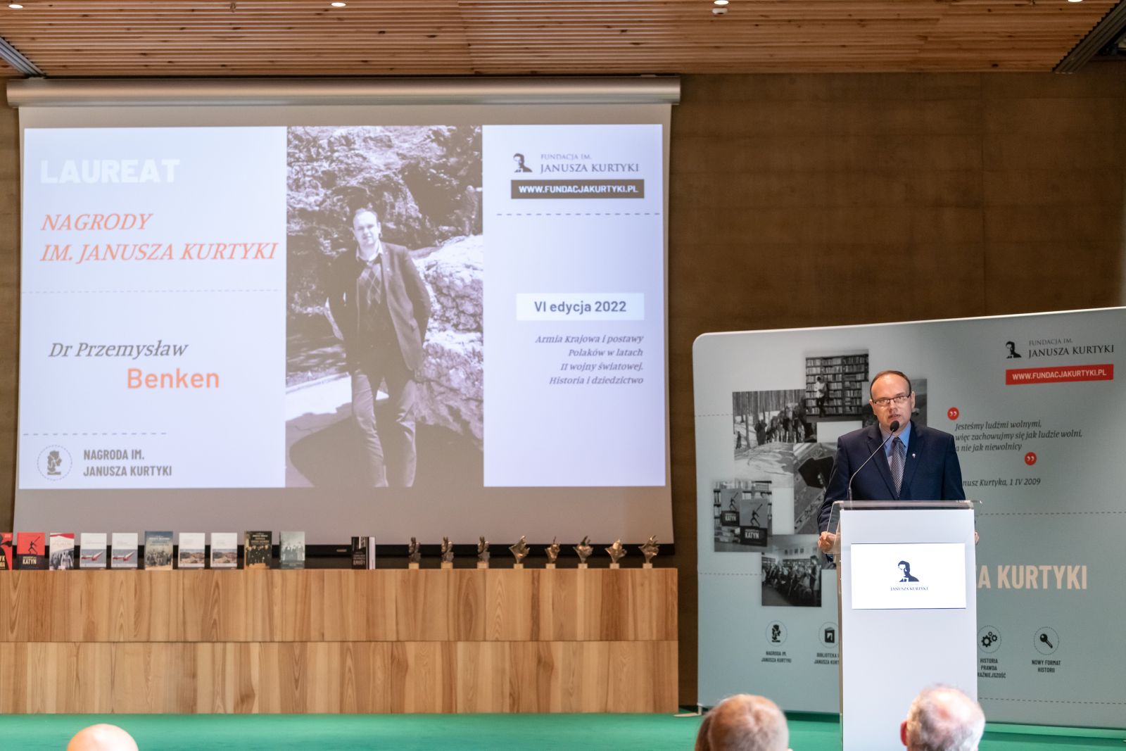 Laureat Nagrody im. Janusza Kurtyki - dr Przemysław Benken. Fot. Fundacja im. Janusza Kurtyki
